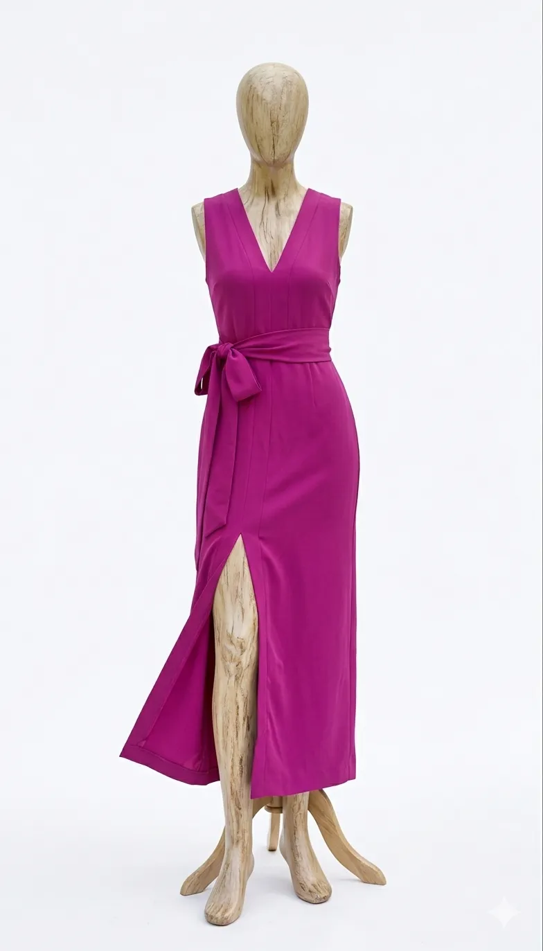 Superbe robe magenta - Portée 1 seule fois ! (Valeur 600 DH)